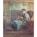Albert George Stevens (Staithes Group, 1863-1925); 'Painting of Miss Mason (Dispensers Mother)',