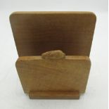 Peter Rabbitman Heap of Wetwang - an oak single division letter rack, W12.5cm D6.5cm H12.5cm