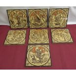 Seven Minton’s China Works tiles by John Moyr Smith depicting scenes and characters from Sir