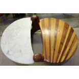 Olivier Ledoux Social Sculptor - Late C20th French designer coffee table with shaped white marble