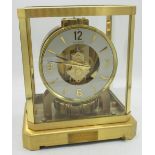 1960's Jaeger-LeCoultre Vl C Atmos clock, rectangular gilt metal case with canted corners,