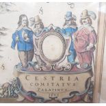 Johannes Jannsonius, Comitatvs Palatinvs, hand coloured map, 1648 53.3cm by 41.cm