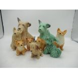 Collection of Sylvac dogs including Corgis and Terriers in various sizes and colours, H18cm (9)