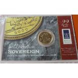 Royal Mint 2000 Gold Bullion Sovereign, issue of 250,000 in presentation card and original bag