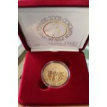 Royal Mint 2003 Gold Proof Anniversary Crown, encapsulated, boxed and in slip with cert. 0999
