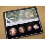 Royal Mint 2003 UK Gold Proof Four-Coin Sovereign Collection, encapsulated and cased with cert No.