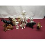 Collection of Sylvac and other models of animals including Dogs, Elephants, Camel etc., H23cm (12)