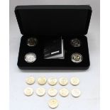 2013 Icons of a Nation Floral four coin silver proof £1 set (original box and certs) together with