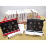 Collection of Royal Mint UK proof Coin Collection sets, 1983-1997 incl. Deluxe etc, all cased and