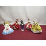 Royal Doulton figures 'Anabel' HN3273, 'Top 'O the Hill' HN1834, 'Florence' HN2745, 'The Last Waltz'