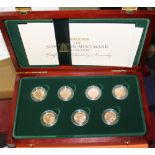Royal Mint 2001 Sovereign Mintmark Collection comprising seven Geo.V Sovereigns of various mints,