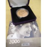 Royal Mint 2006 Her Majesty Queen Elizabeth II Eightieth Birthday Gold Proof Crown, encapsulated,