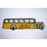 An enamelled steel plate advertising sign Marigold Coach Lines, Metropolitan System. L89.8xH25.2cm.