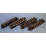 4 G gauge 2 bogie flat wagons, 3 Bachmann, one unmarked, all used.