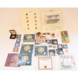 Selection of GB commemorative coin sets and packs to include the Last Round Pound, Commonwealth