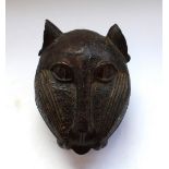 Bronze Benin leopard's head