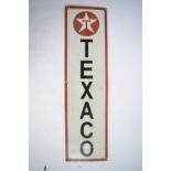 An enamelled steel plate Texaco advertising sign. H89.3xW24.1cm.