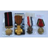 Collection of four medals, including 20th anniversary Victory of WWII medal, French 1870 - 1871