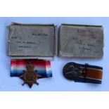 1914 Star, British War medal 1914 - 1920, awarded to 3639 Pte. W. Morris of the Lancashire regiment,