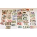 Collection of world bank notes and paper money, mostly C20th