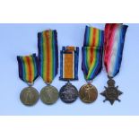 WWI trio awarded to 113132 Corporal R Hill RE, Victory medal awarded to 2019 Corporal Hillary of the