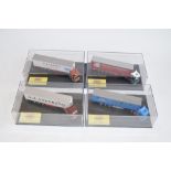 4 1/76 Oxford Diecast Scania Topline truck models in display cases, all limited edition with COAs. A