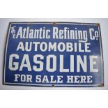 An enamelled steel plate advertising sign for The Atlantic Refining Co. L76.4xH51cm