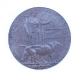 WWI death penny awarded to Ernest Edward Shaw