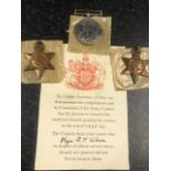 Three medals including 1939 - 45 Star, 1939 - 45 war medal, Italy Star with certificate to Major