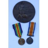 WWI group of Victory medal and British War medal with death penny awarded 5-5776 Pte. H. Foulsham of