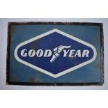 An enamelled steel plate Goodyear advertising sign. W61.1xH39.3cm