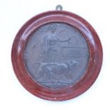 WWI death penny mounted in oval frame awarded to Farquhar McKinnon