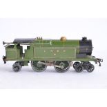 A vintage pre-war Hornby Series clockwork O gauge 4-4-2 tank locomotive in LNER livery, No 6 with