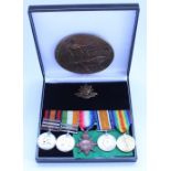 Cased collection of medals to 24791 LCpl. E. T. Malin Worcestershire Regt. including WWI trio, Kings