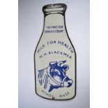 An enamelled steel plate advertising sign, "Milk For Health", W.H.Blackmer, Athol, Massachusetts.