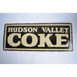 An enamelled steel plate Hudson Valley Coke advertising sign. W89.1xH35.7cm