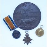 WWI group inc. trio and death penny awarded 236774 F. Birch L. Sig Royal Navy