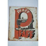 An enamelled steel plate PFAFF sewing machines advertising sign. H30.5xW25.3cm