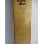 Gradidge Imperial Driver cricket bat signed by team members of England, South Africa, Yorkshire,