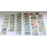 A collection of English, commonwealth and world bank notes and postal orders