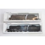2 OO gauge Hornby locomotive models, both re-painted and weathered in a wartime matt black finish,