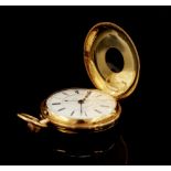 H. White Manchester late Victorian 18ct gold centre seconds chronograph pocket watch. Signed white