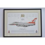 A framed Squadron Print celebrating the 100th anniversary of No 41(R) Squadron and depicting their