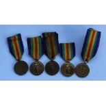 Collection of five Victory medals awarded to 18493 Pte. John McGinlay, Seaforth 111571 Pte. M.