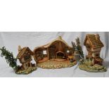 Collection of three Pendelfin accessories including Cobble Cottage, castle Tavern and The Kitchen