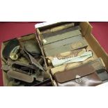 Late C19th/early C20th pianola rolls, gentleman's travelling shaving set, clock movement,