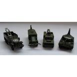 Large collection of playworn diecast military vehicles including Dinky armoured command vehicle,