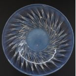 c.1930's R. Lalique opalescent glass large shallow bowl in the 'Algues' pattern, W36cm, A/F (chip to