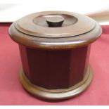 1930's Dunhill faceted mahogany tobacco box, cover with turned finial and plaque 'Dunhill, The White