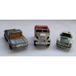 Collection of Dinky, Corgi and other manufacturers playworn cars including cars, trucks, motorbikes,